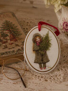 Vintage 1995 Daughter Christmas Ornament AGC Inc Taiwan 3.5” Porcelain Look